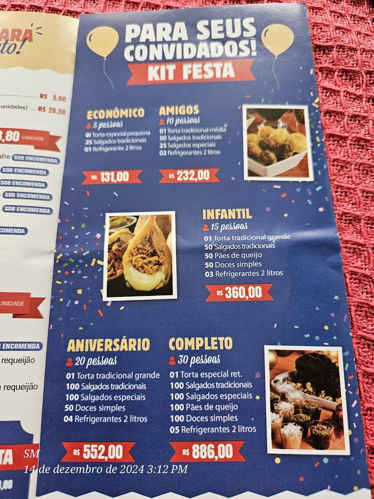 Fornalha - Copacabana 2 cardápio