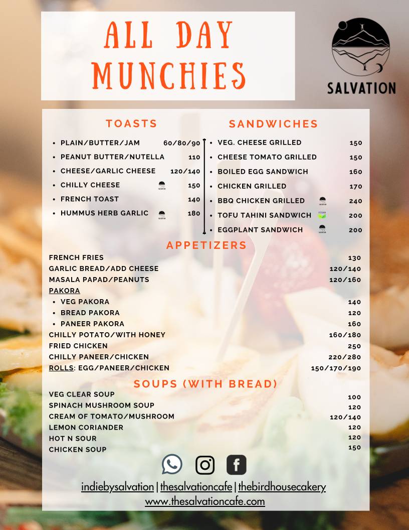 Indie by Salvation menu