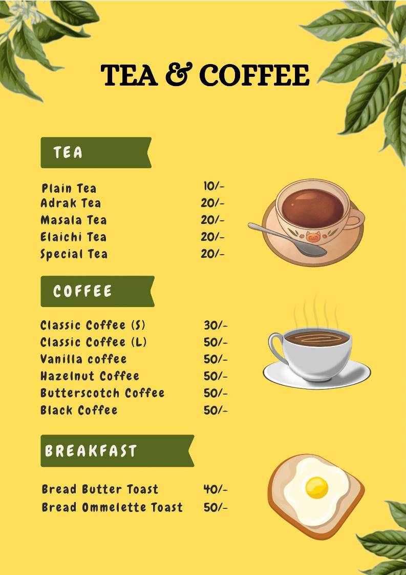 Nomfry Cafe menu