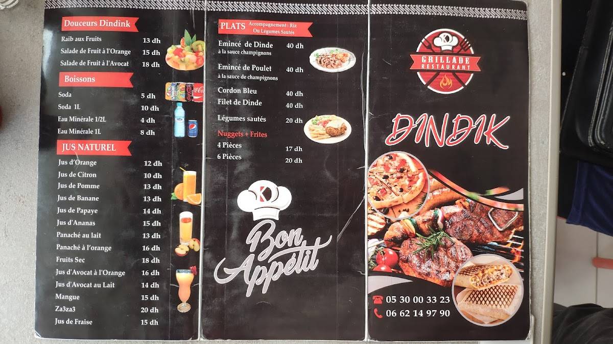 Menu de Dindik