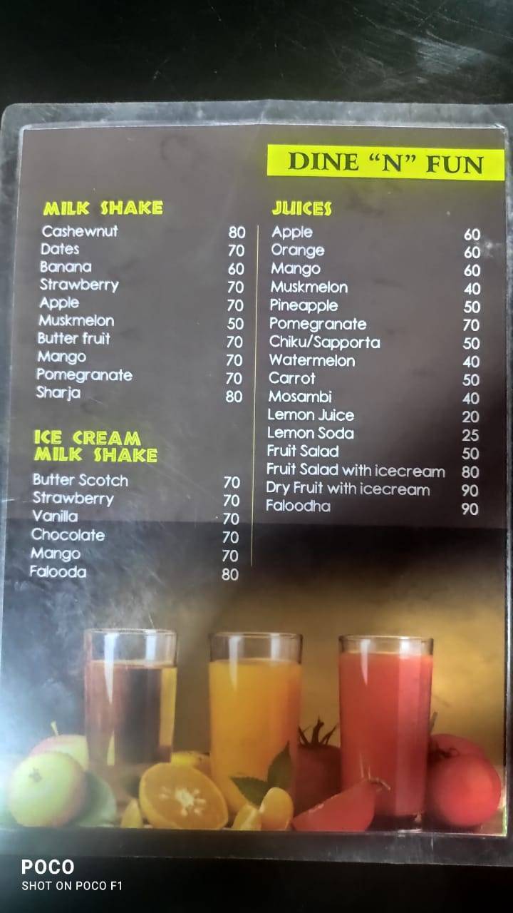 Menu at Dine n Fun, Chennai, Velachery - Tambaram Main Rd
