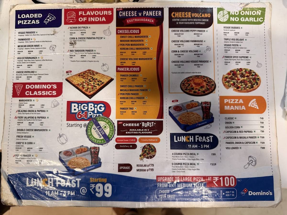 Domino's Pizza Chalali, Nadiad menu