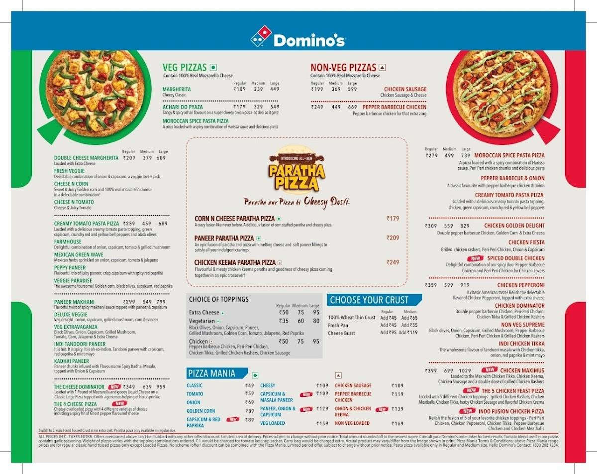 Domino's Pizza Plutone Mall, Rourkela menu