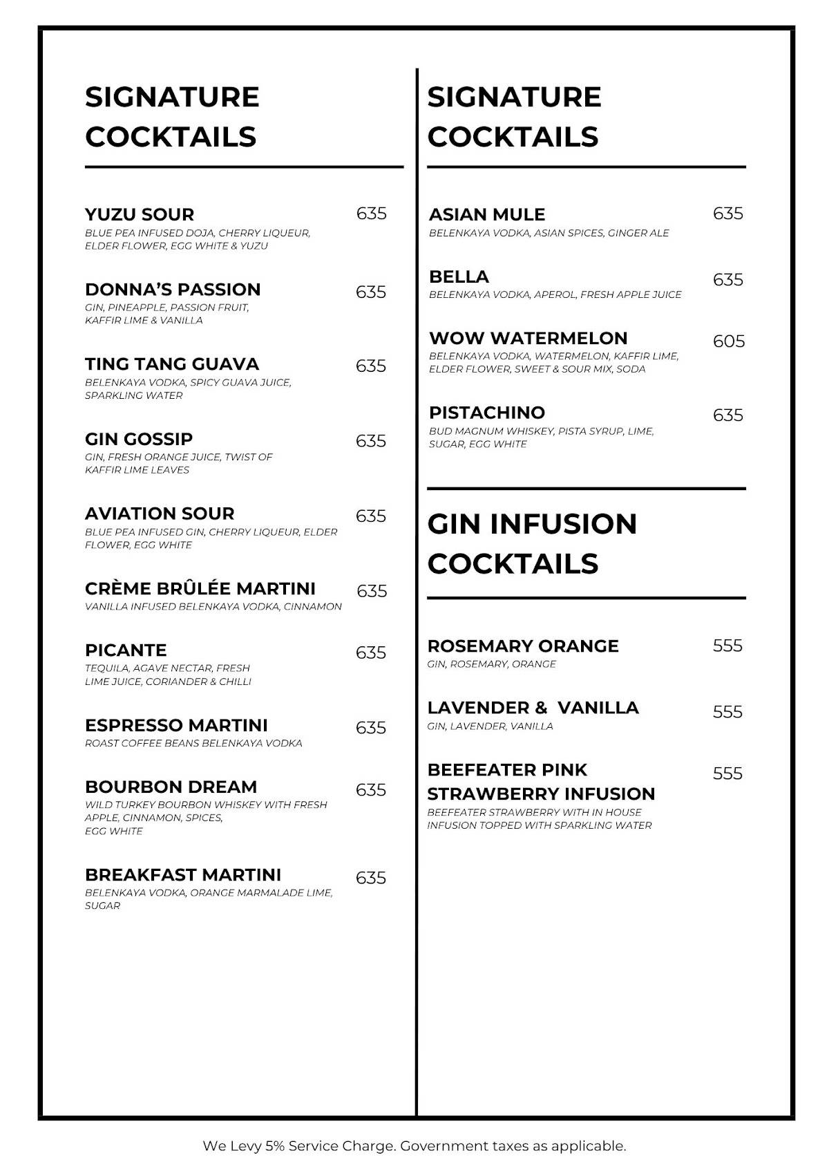 Donna Deli menu