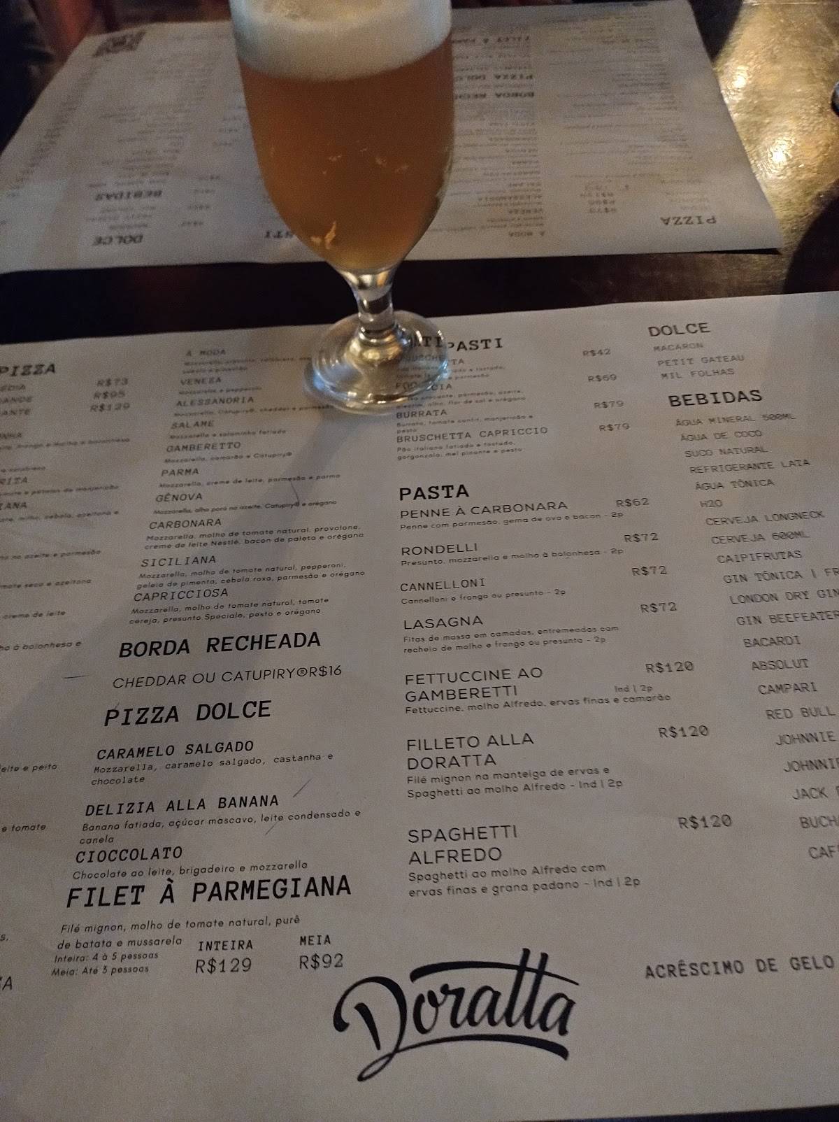 Doratta Pizzaria cardápio
