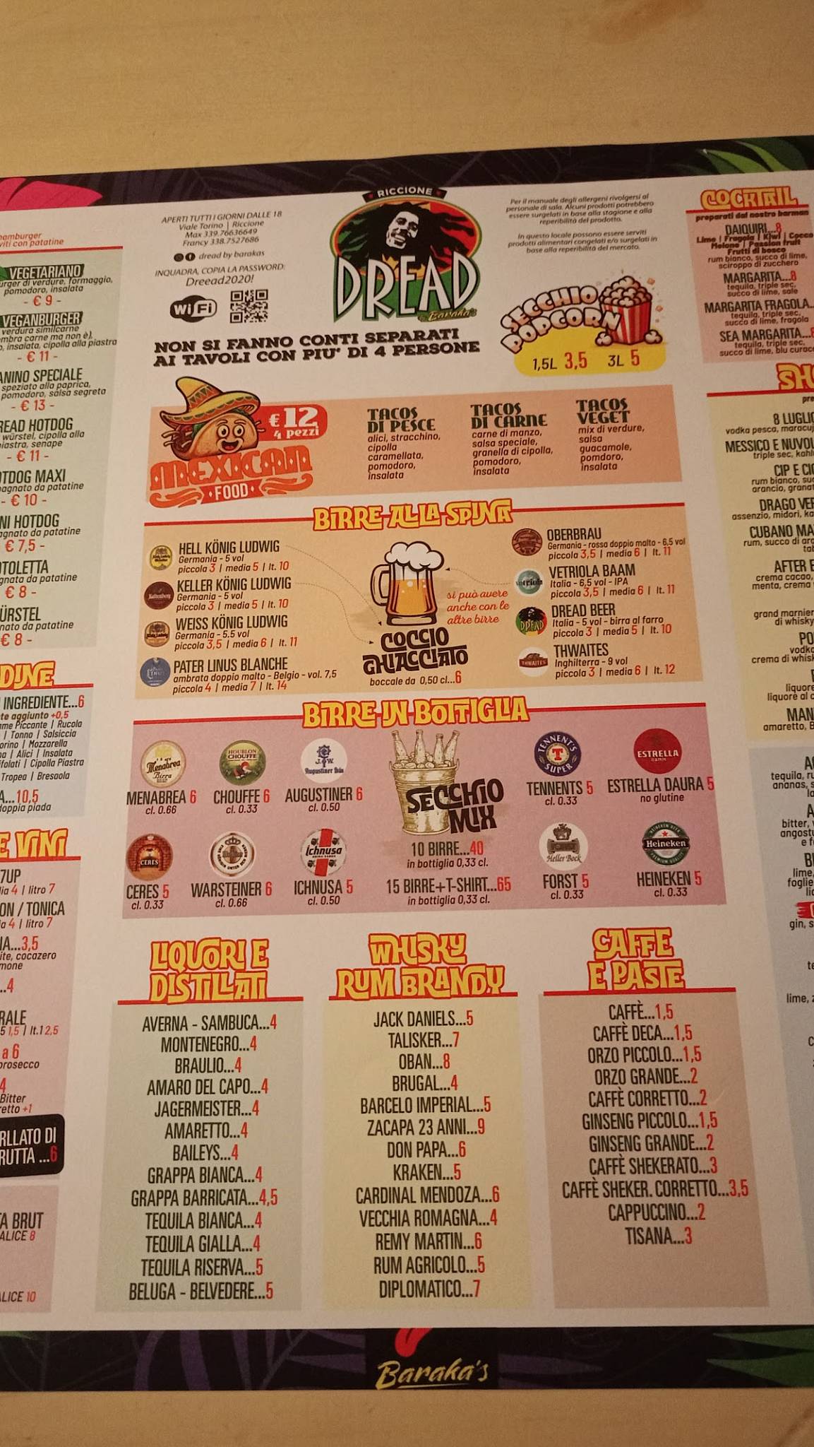 Menu di Dreadlocks 