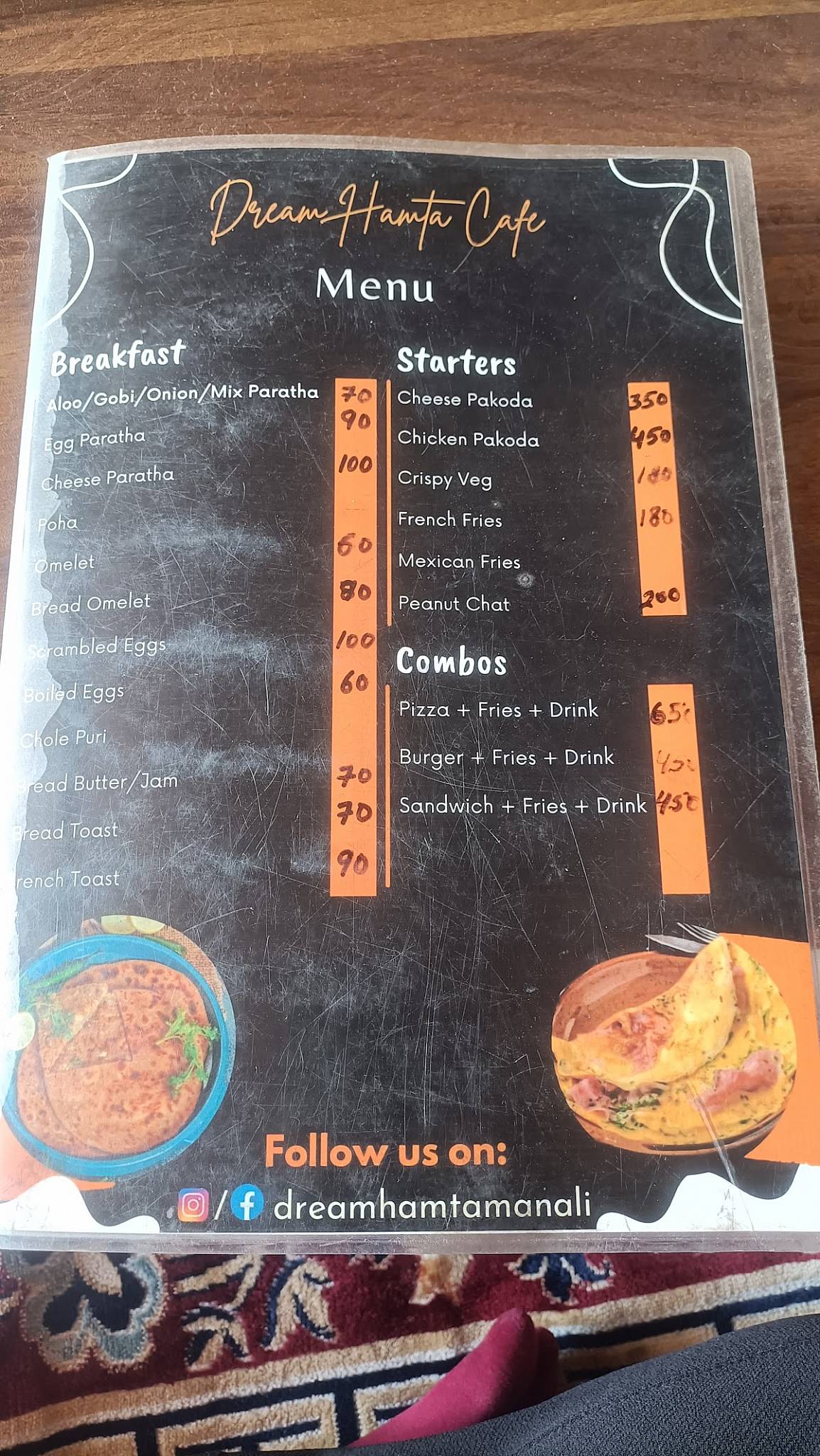 Dream Hamta Cafe & glamps menu