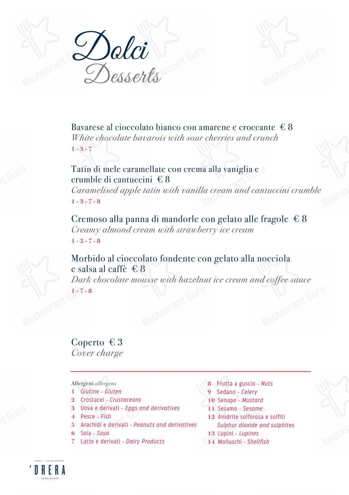 Menu di Drera - Основное меню