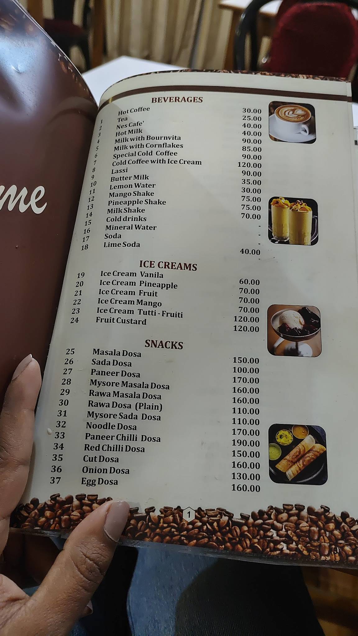 Indian Coffee House menu