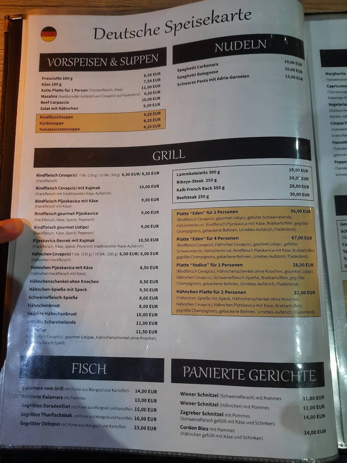 Menu di EDEN Restoran 