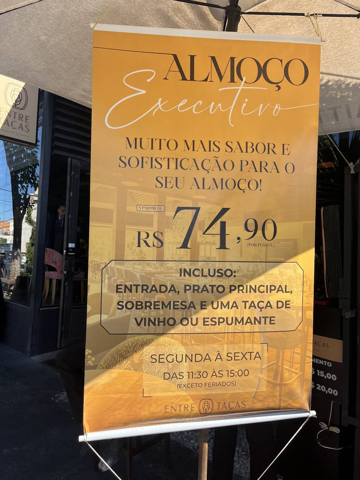 Entre Taças cardápio