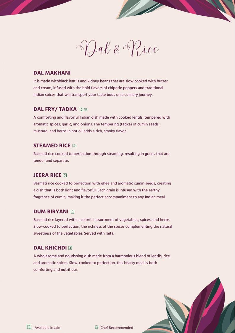 Earth Houz - Pure Vegetarian menu
