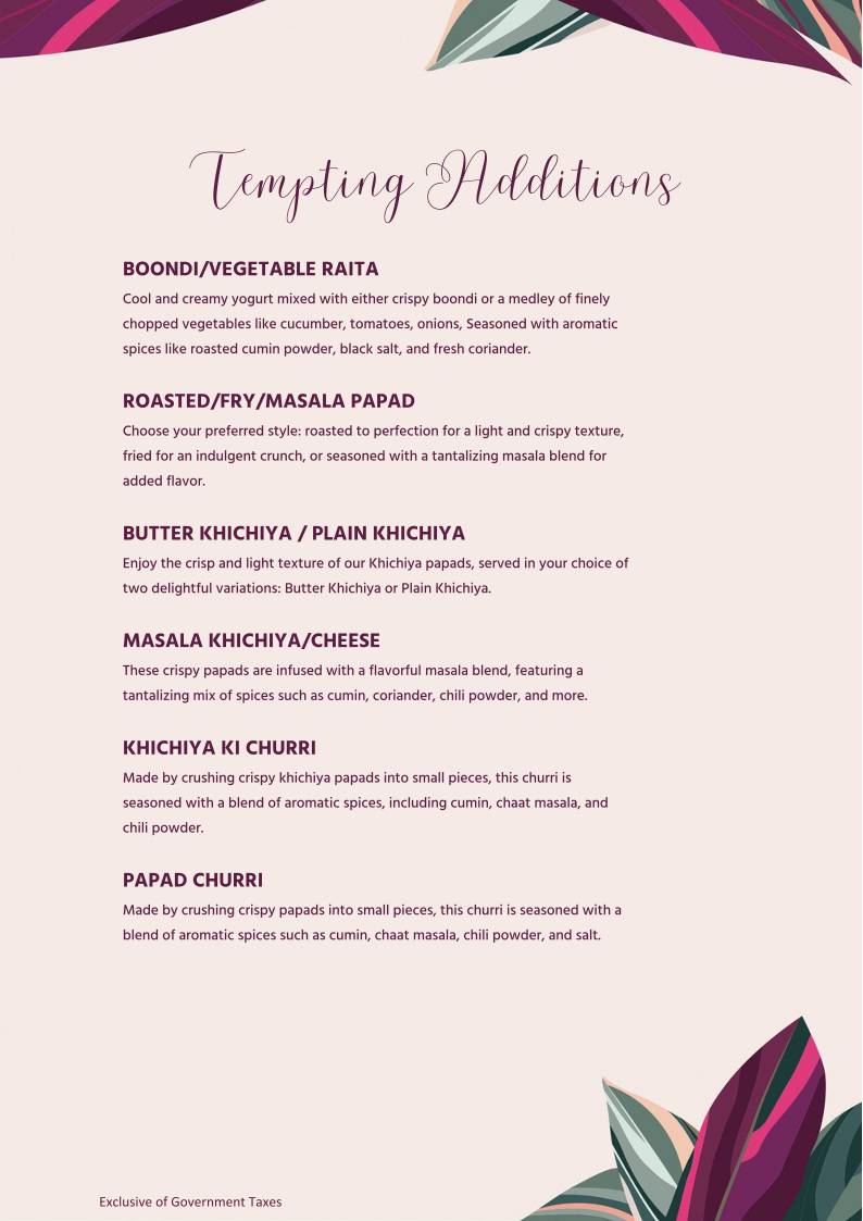 Earth Houz - Pure Vegetarian menu
