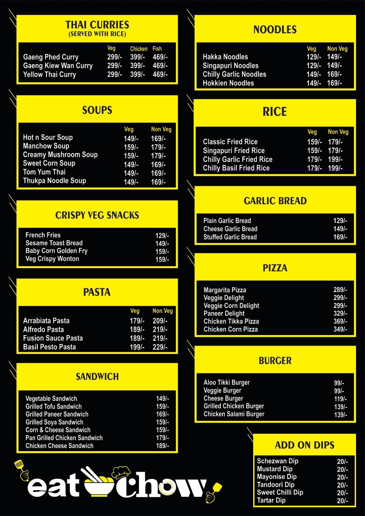 Eat Chow menu