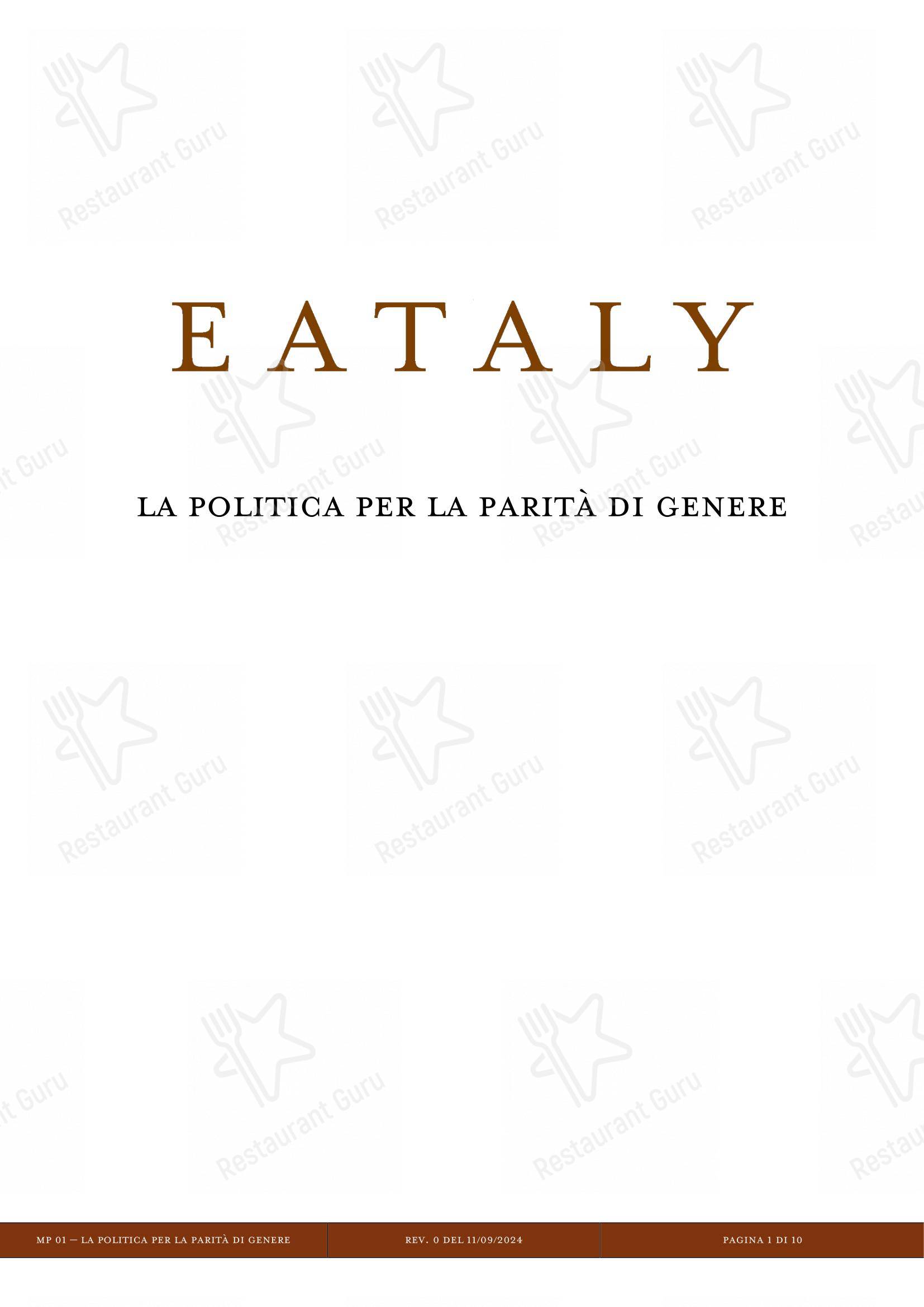 Menu di Eataly Torino Lingotto - 菜单