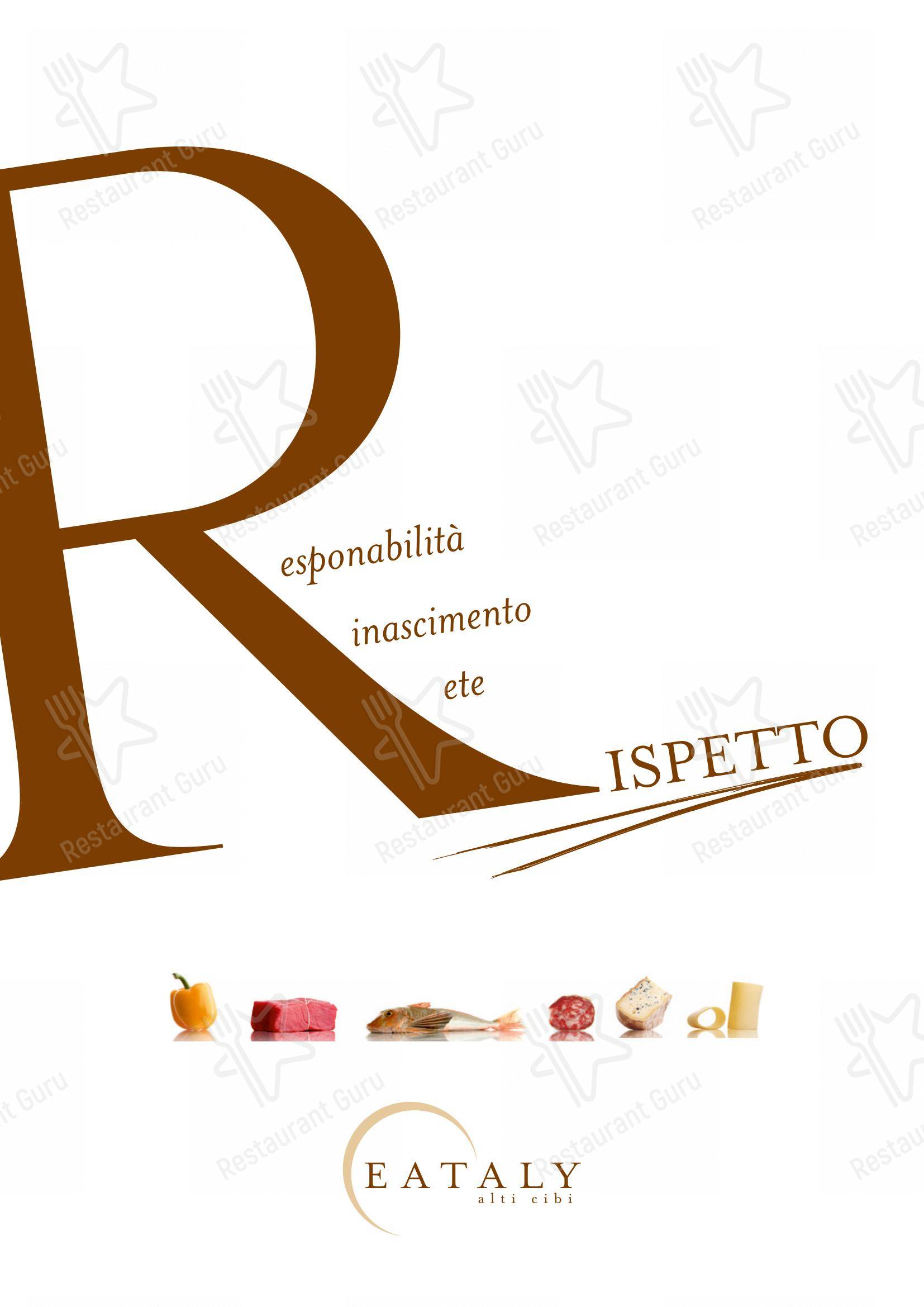 Menu per Eataly Torino Lingotto in Torino