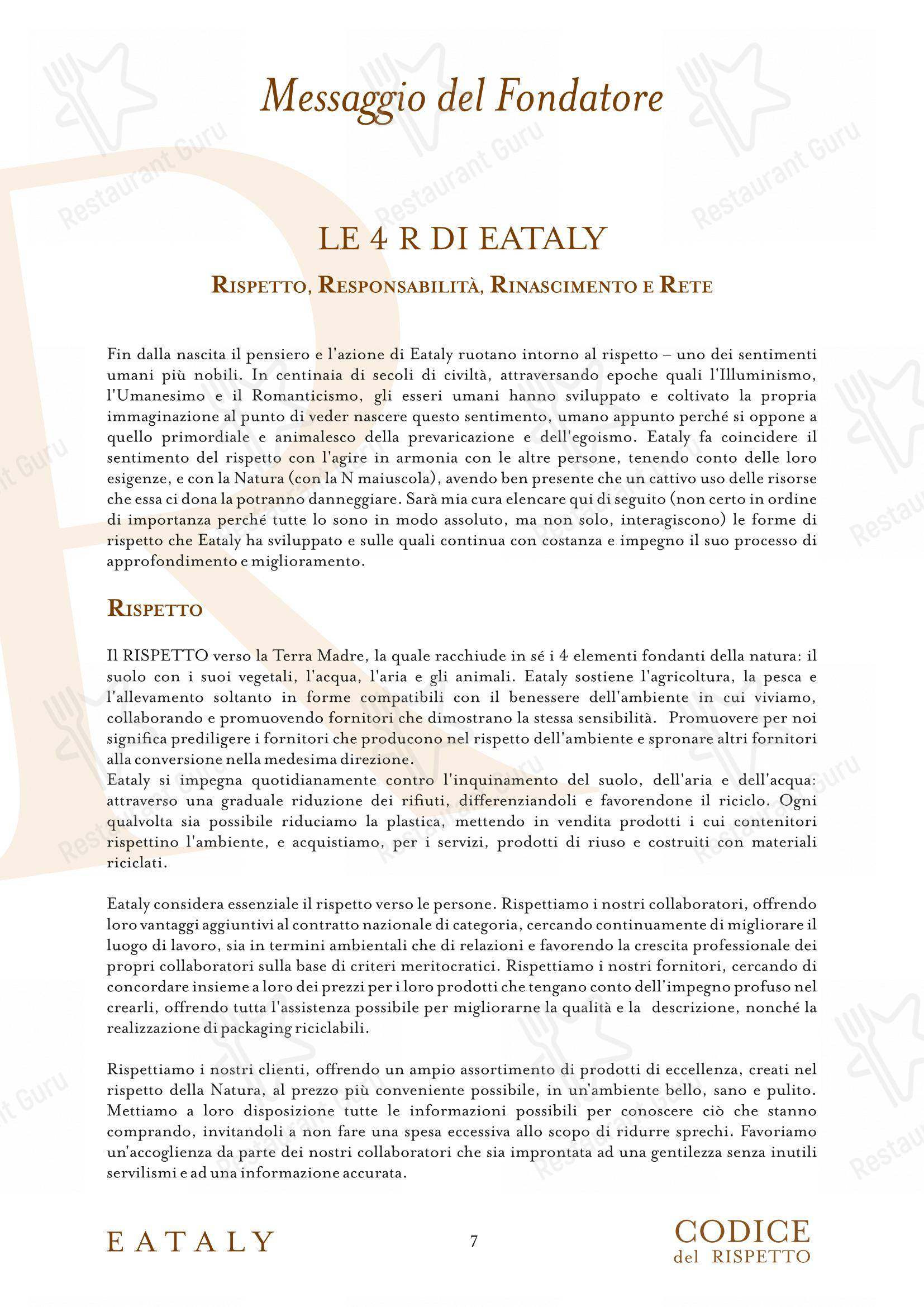 Menu di Eataly Torino Lingotto - Menu