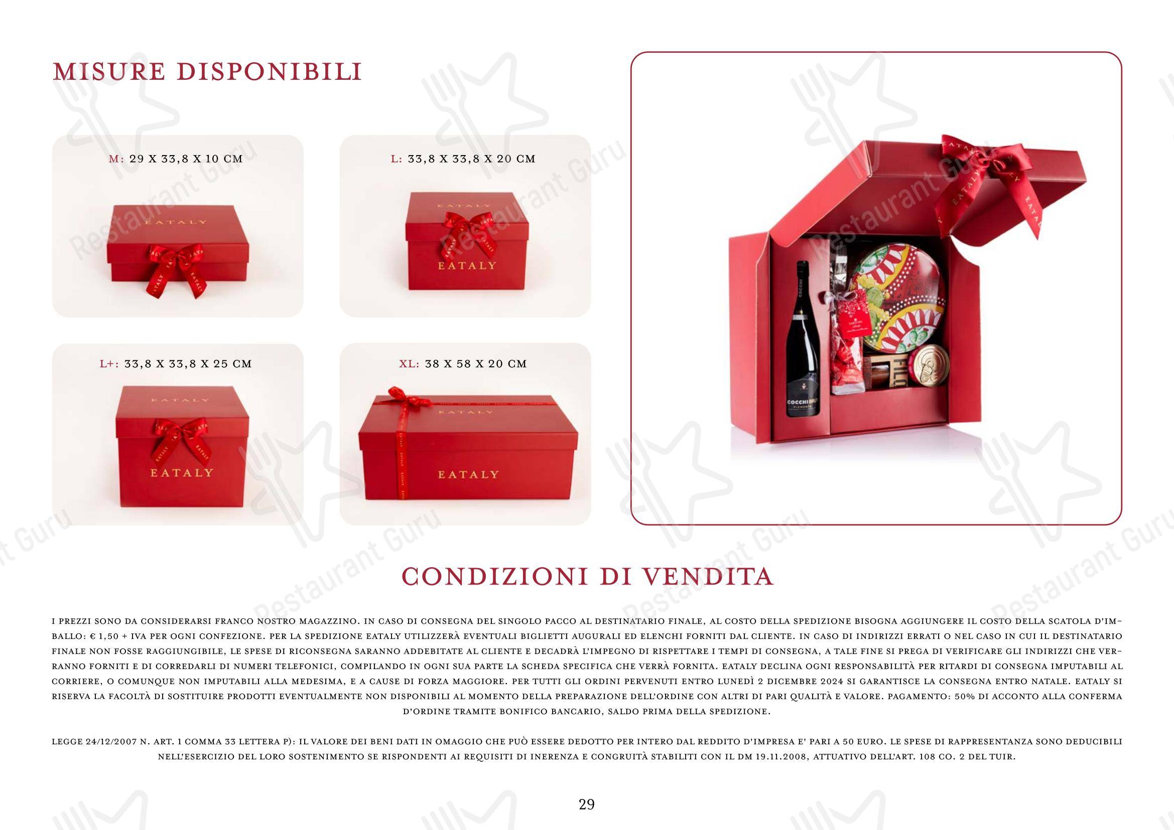 Menu bar per Eataly Torino Lingotto ristorante