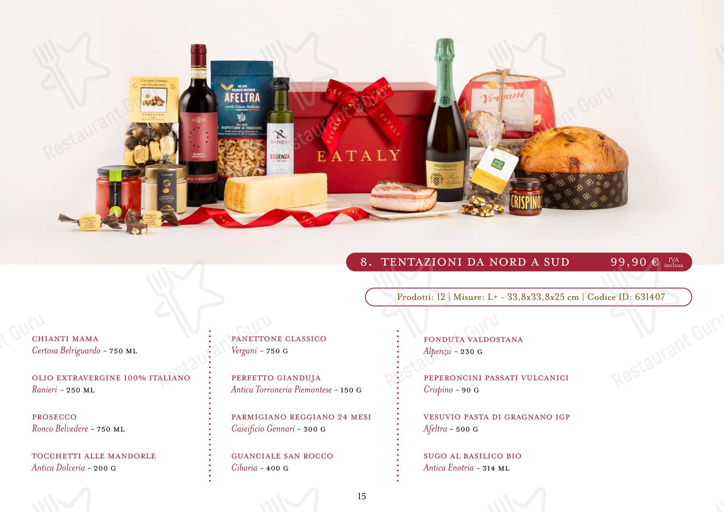 Menu di Eataly Torino Lingotto - Menu bar