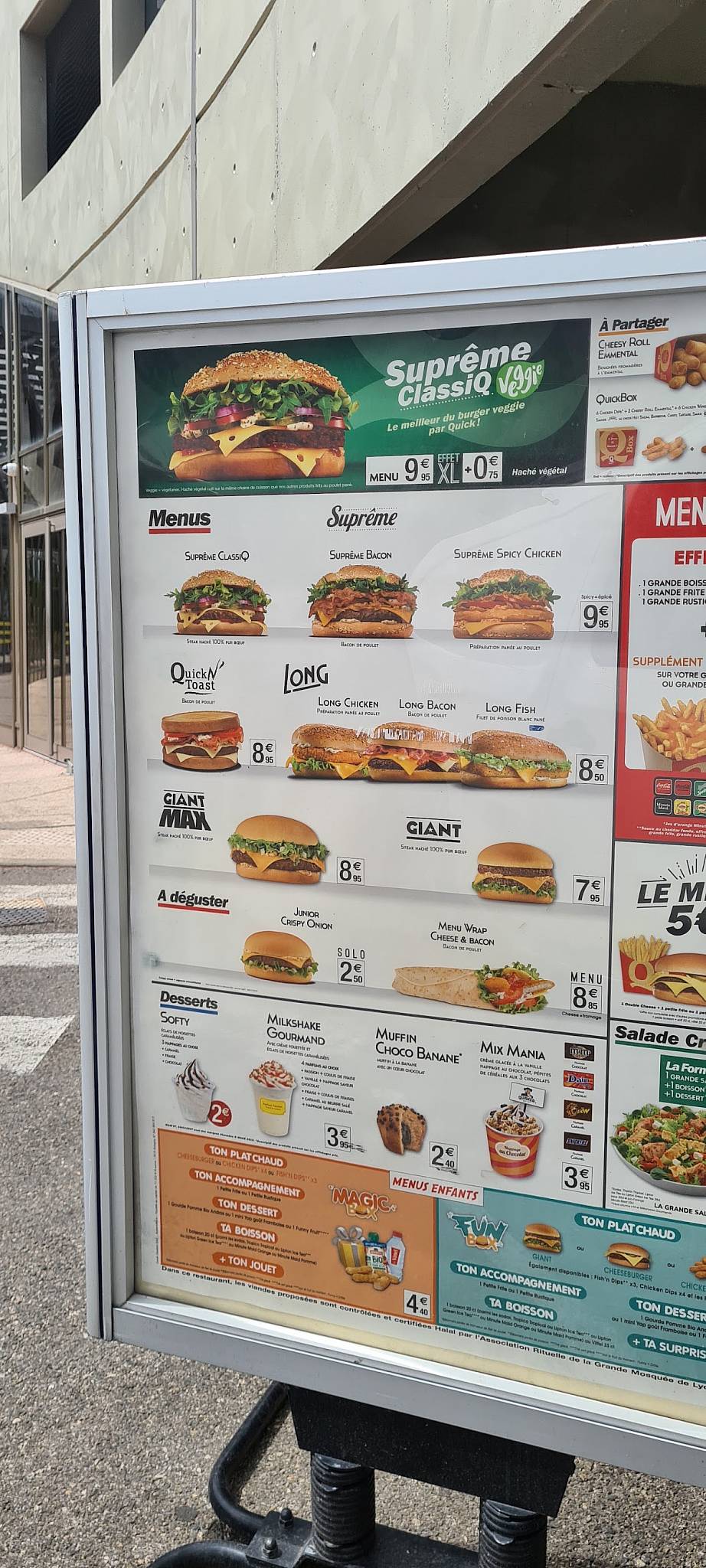 Menu de Quick Echirolles 2