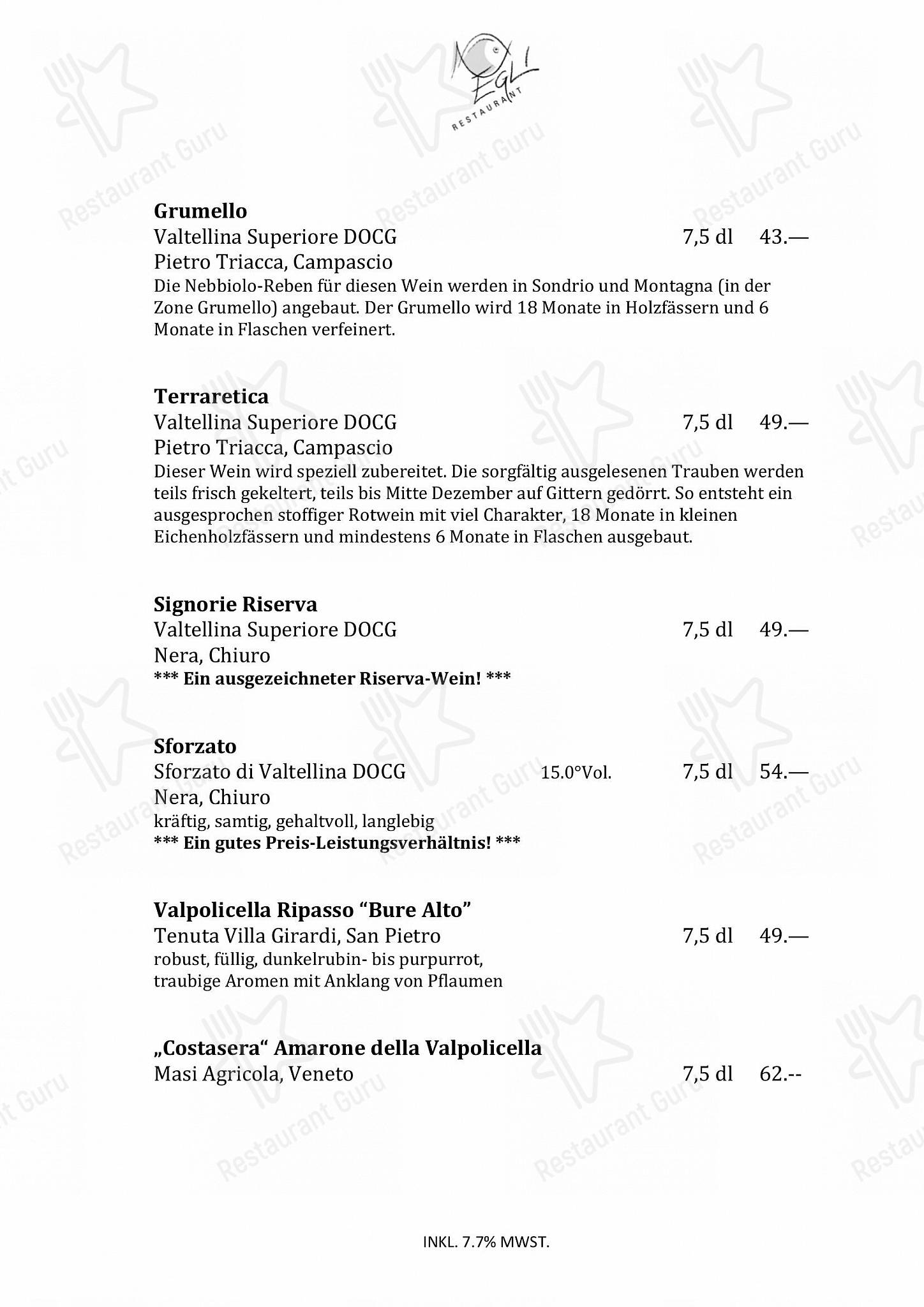 Restaurant Egli in Gossau - Boronia Catering Menu Pack