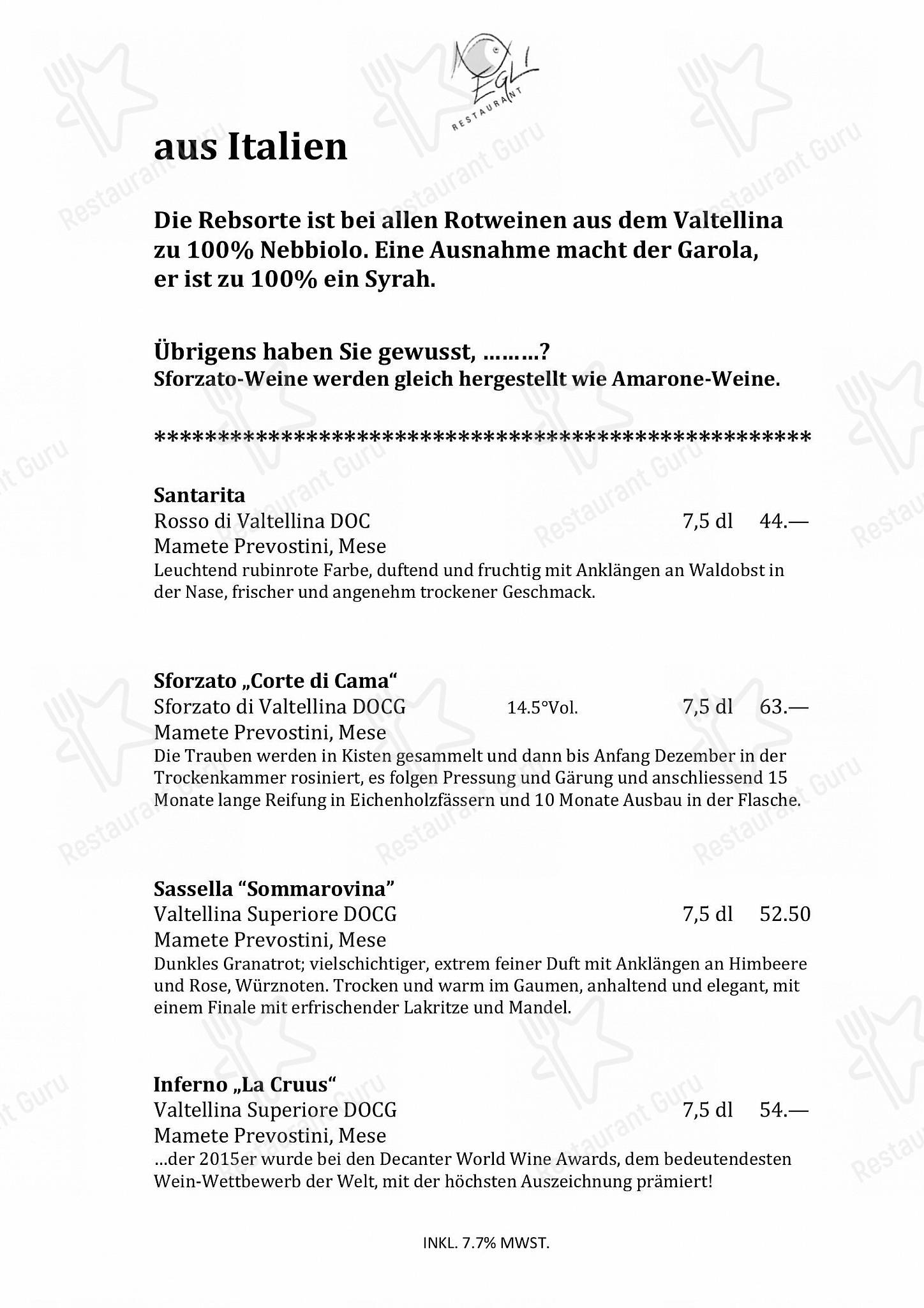 Restaurant Egli in Gossau - Boronia Catering Menu Pack