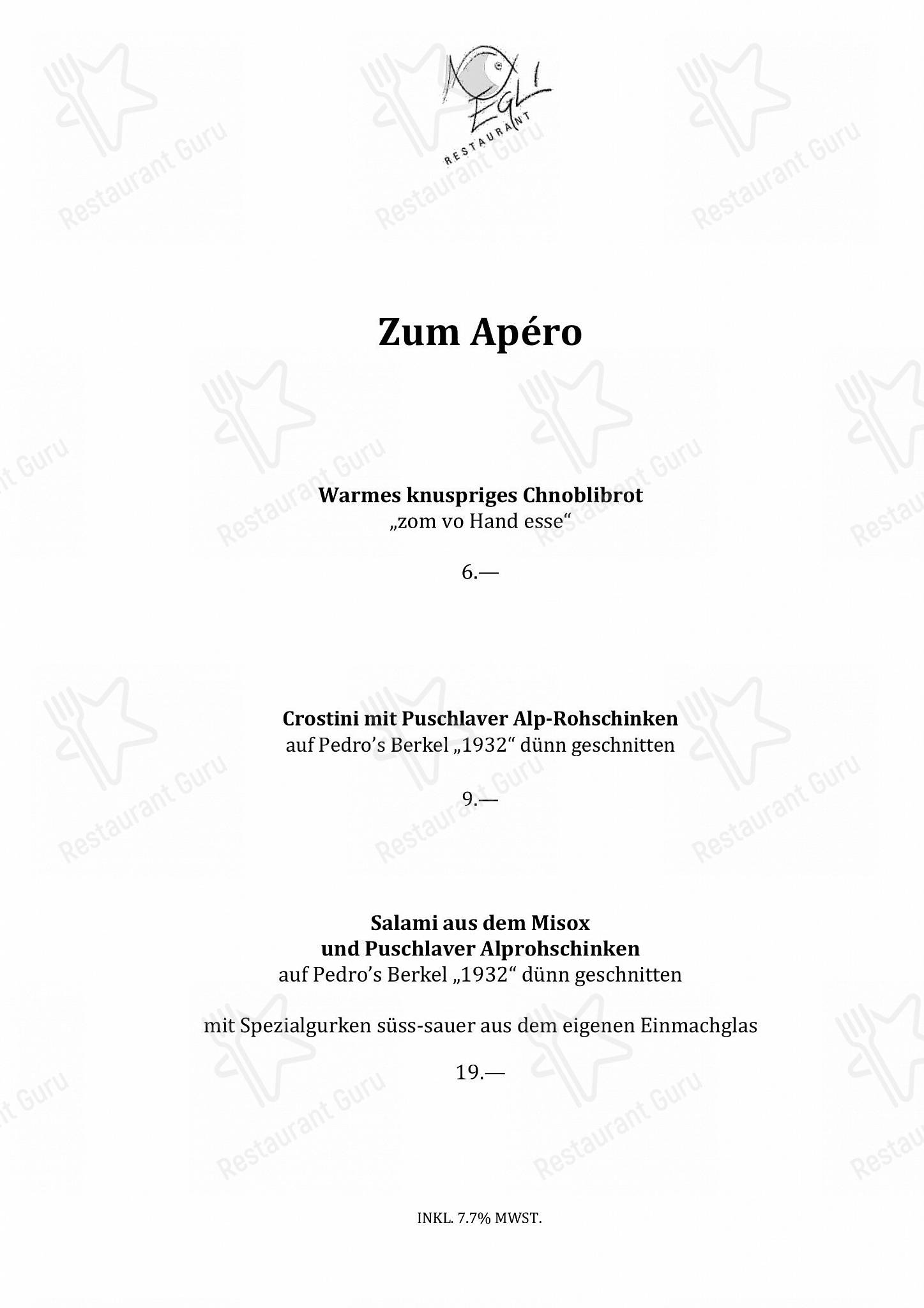 Restaurant Egli in Gossau - Boronia Catering Menu Pack