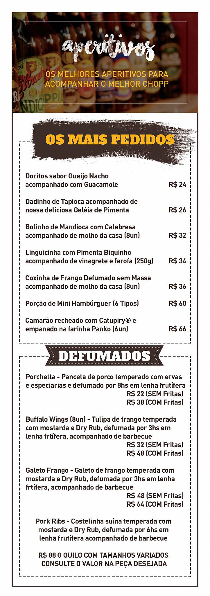 El Bravo Hamburgueria cardápio