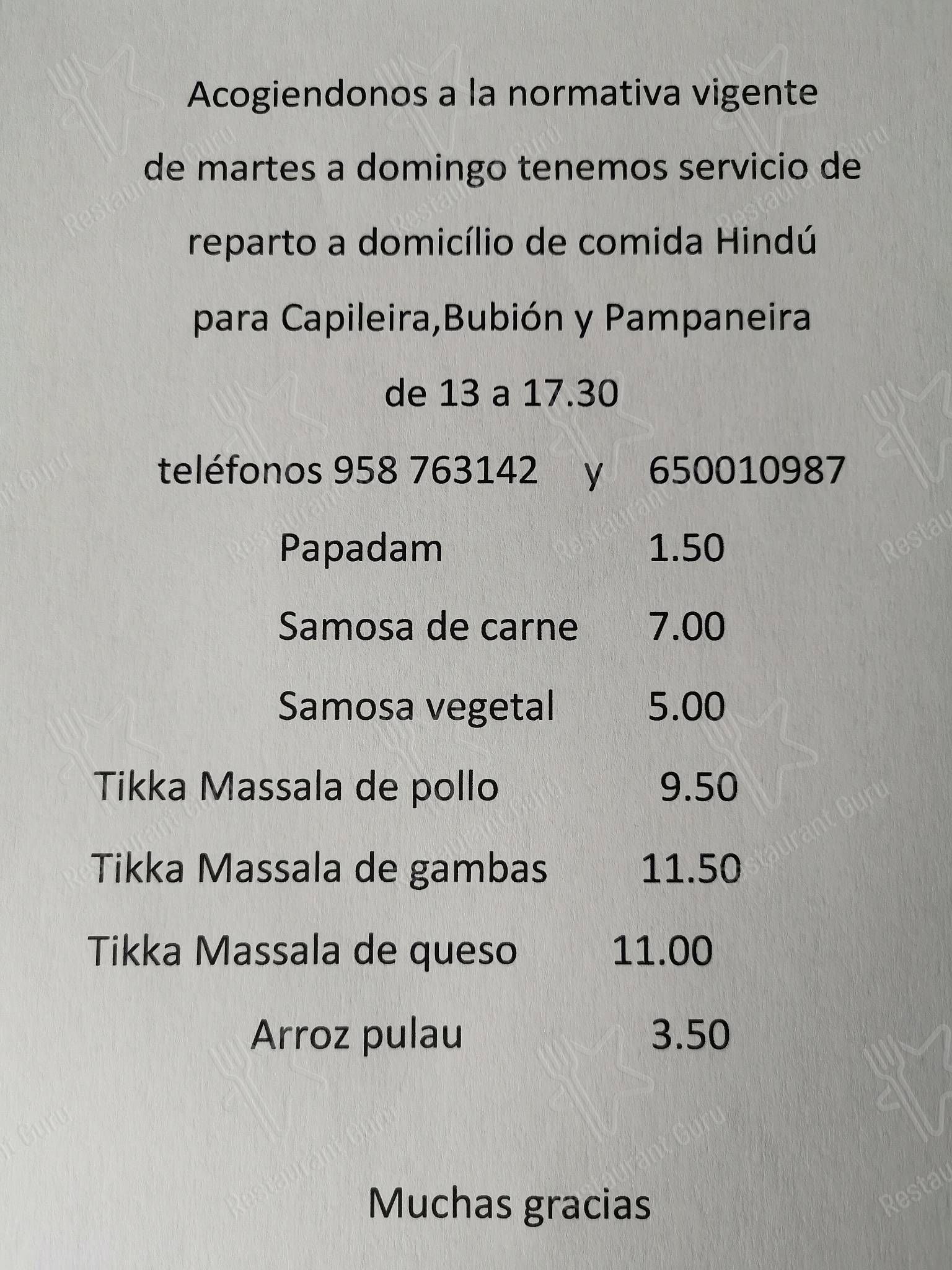 Carta Del Restaurante El Jard N Del Los Sabores Capileira