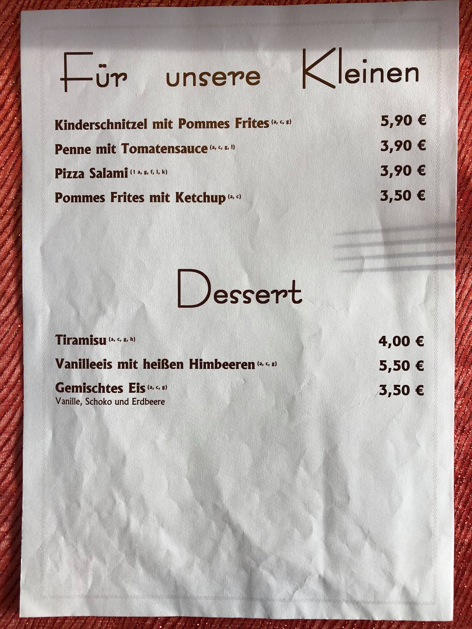 Menu de Eller Gaststätte / Gasthaus Eller