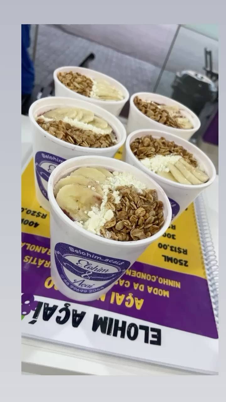 Elohim Açaí cardápio