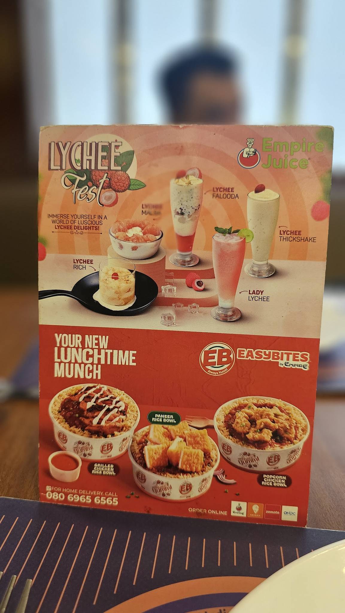 Empire Restaurant menu