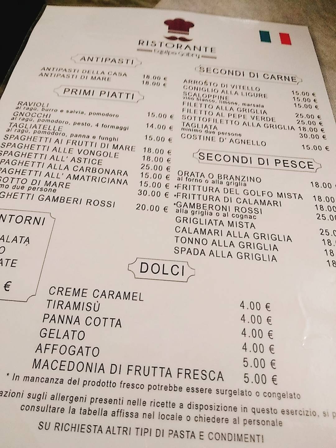 Menu di Equipe Gabry 