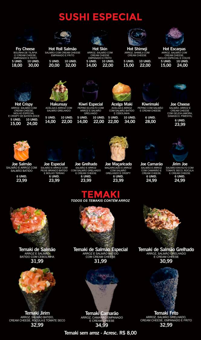 Escarpas Sushi Bar l Rodízio de Comida Japonesa e Restaurante Japonês em Ribeirão Preto cardápio