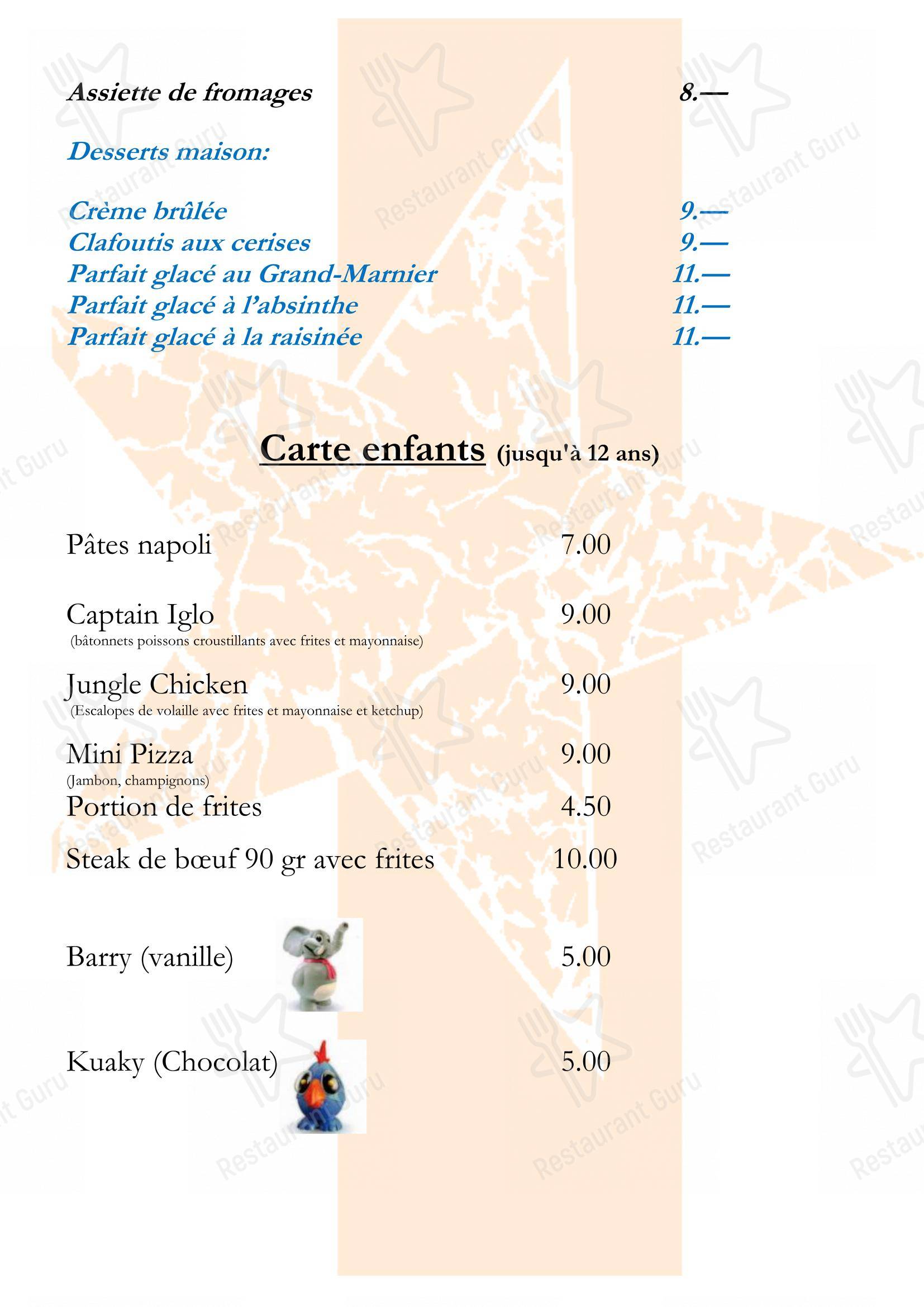 Étoile in Villeneuve - Menu