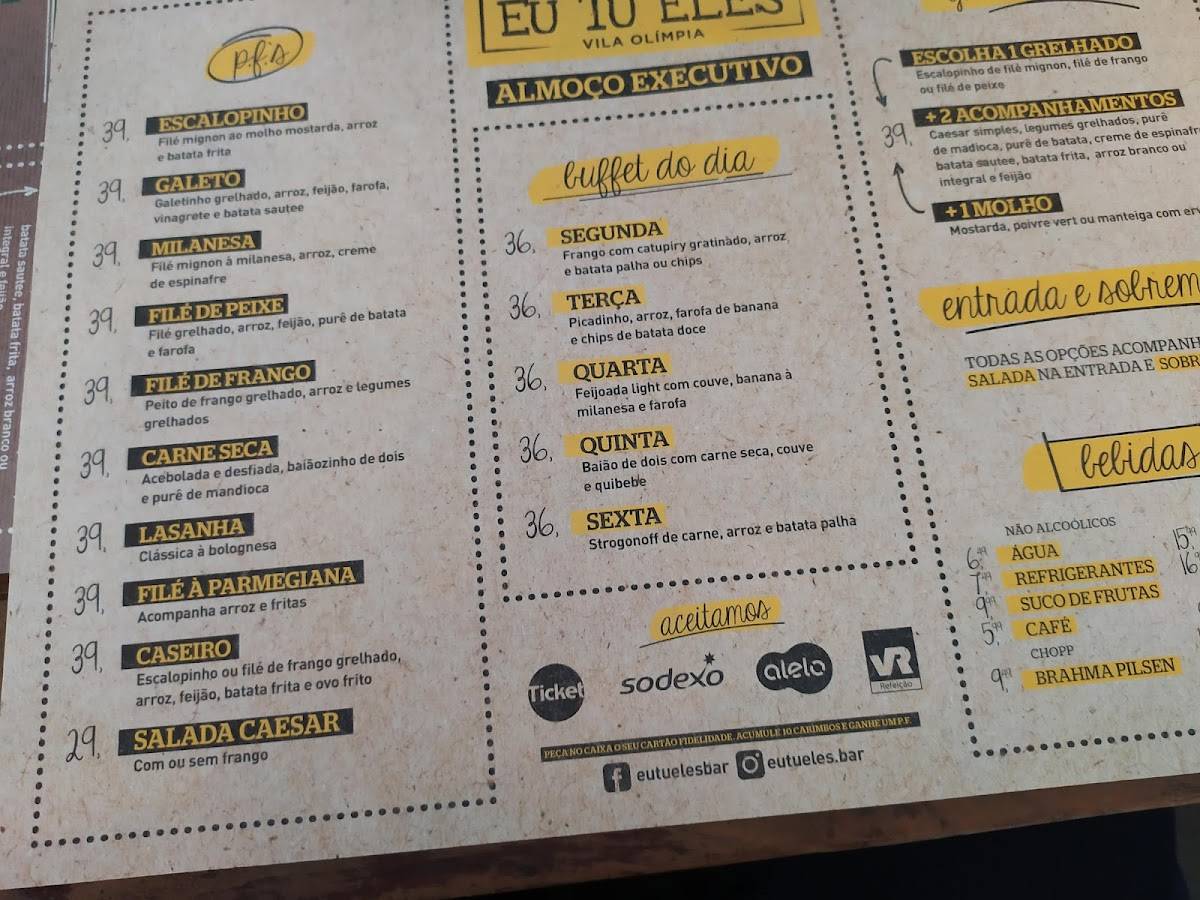 Eu Tu Eles Vila Olímpia cardápio