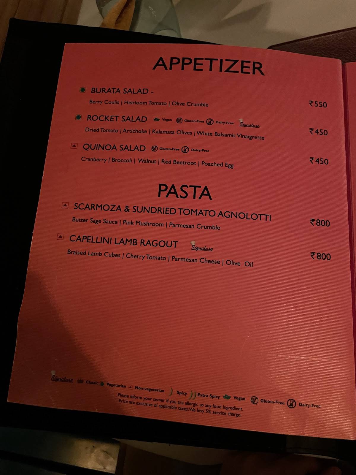 Europa 360 by Radisson Blu Bengaluru Outer Ring Road menu