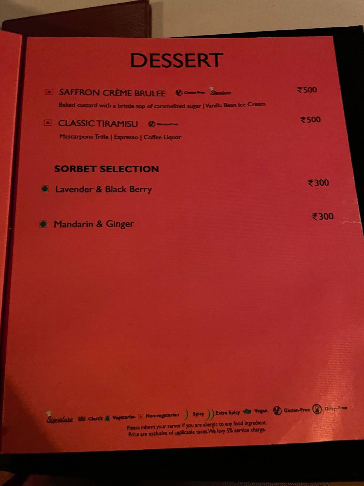 Europa 360 by Radisson Blu Bengaluru Outer Ring Road menu