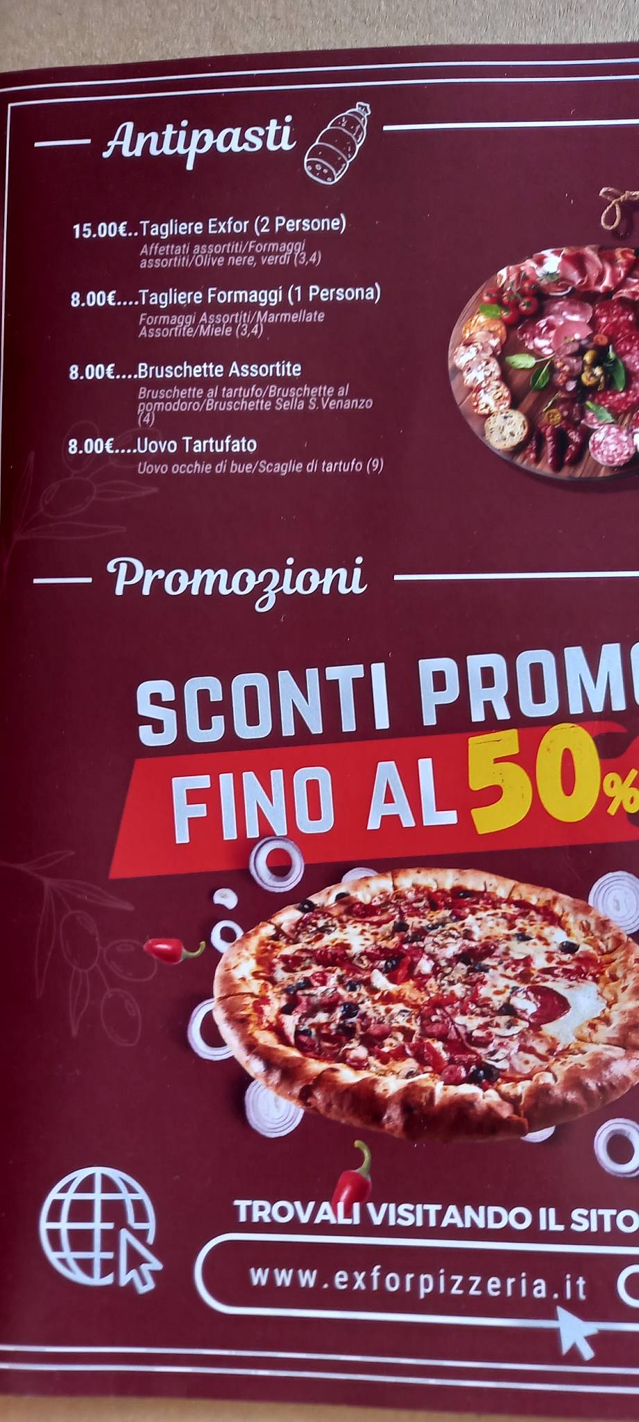 Menu di Exfor Pizzeria e Friggitoria 