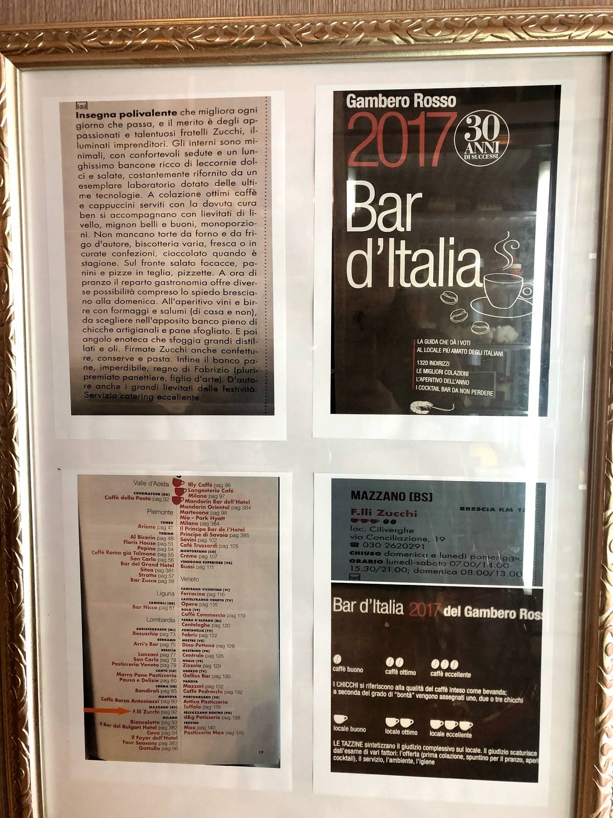 Menu di F.lli Zucchi Forno Delizie e Coffee 