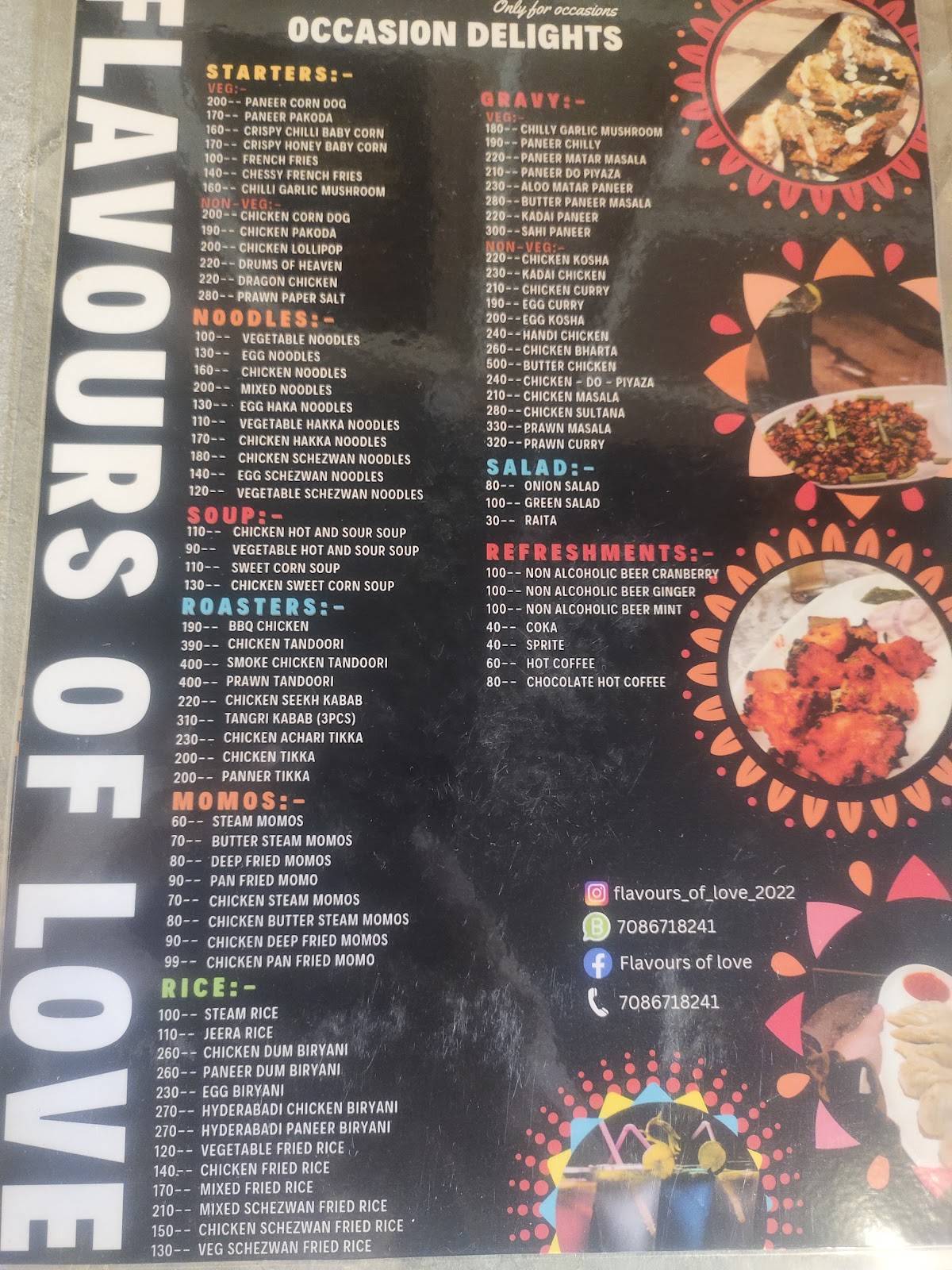 "FLAVOURS OF LOVE" ( A FAMILY RESTAURANT ) menu