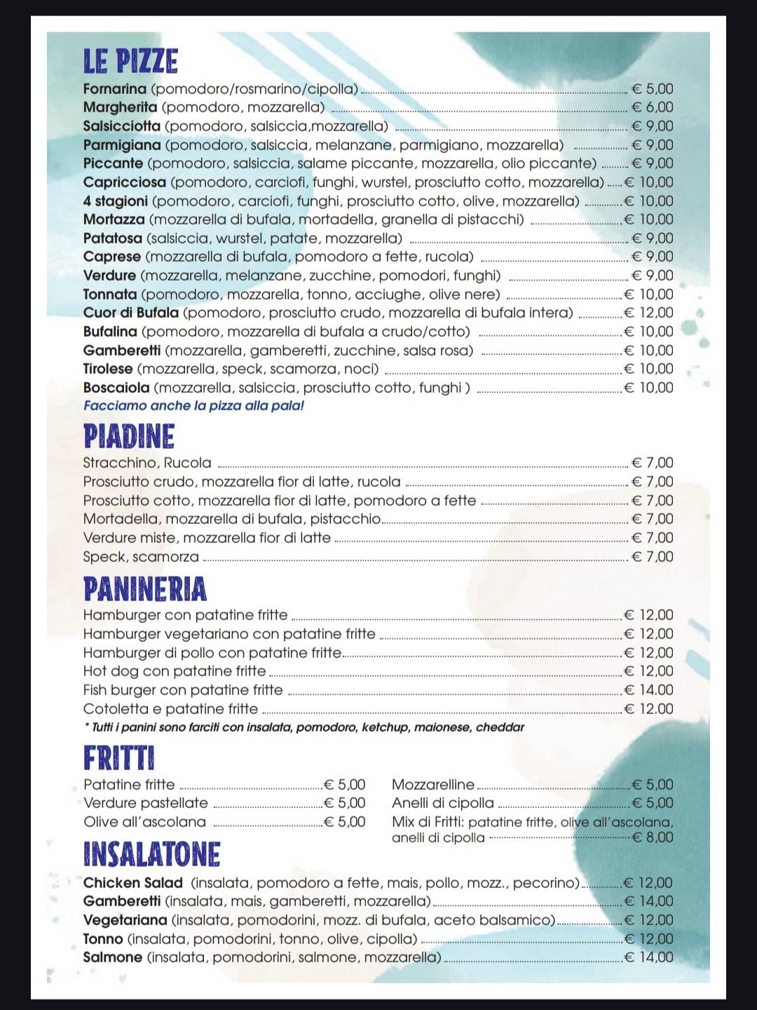 Menu di Fabbri Mare 