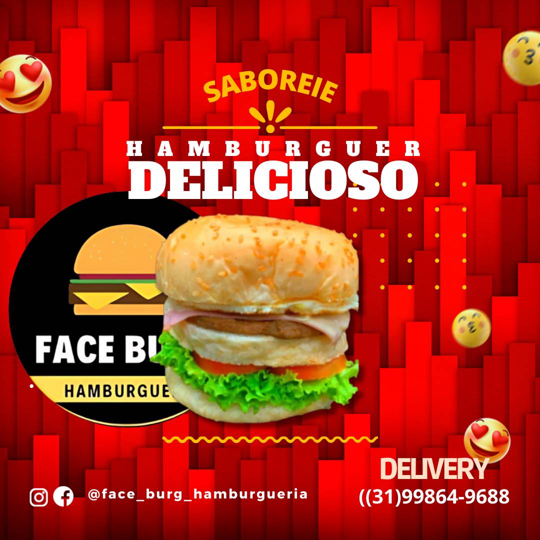 Face Burg Hamburgueria Pedro Leopoldo cardápio