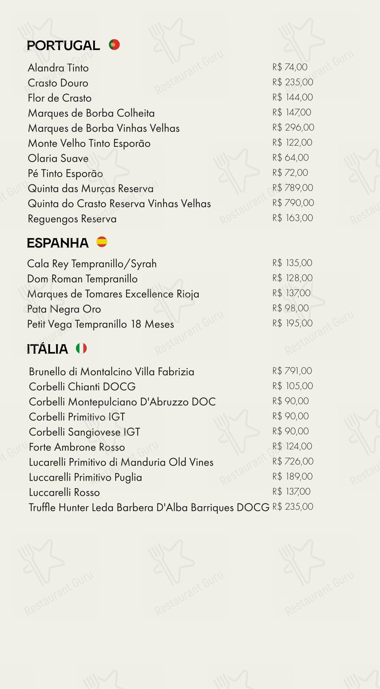 Família Madalosso menu - Коктейльная карта