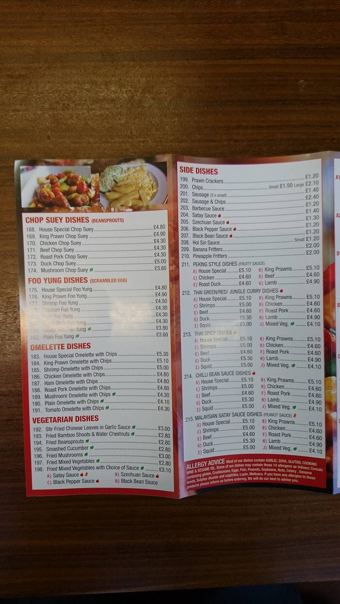 Menu at Happy Valley fast food, Trowbridge