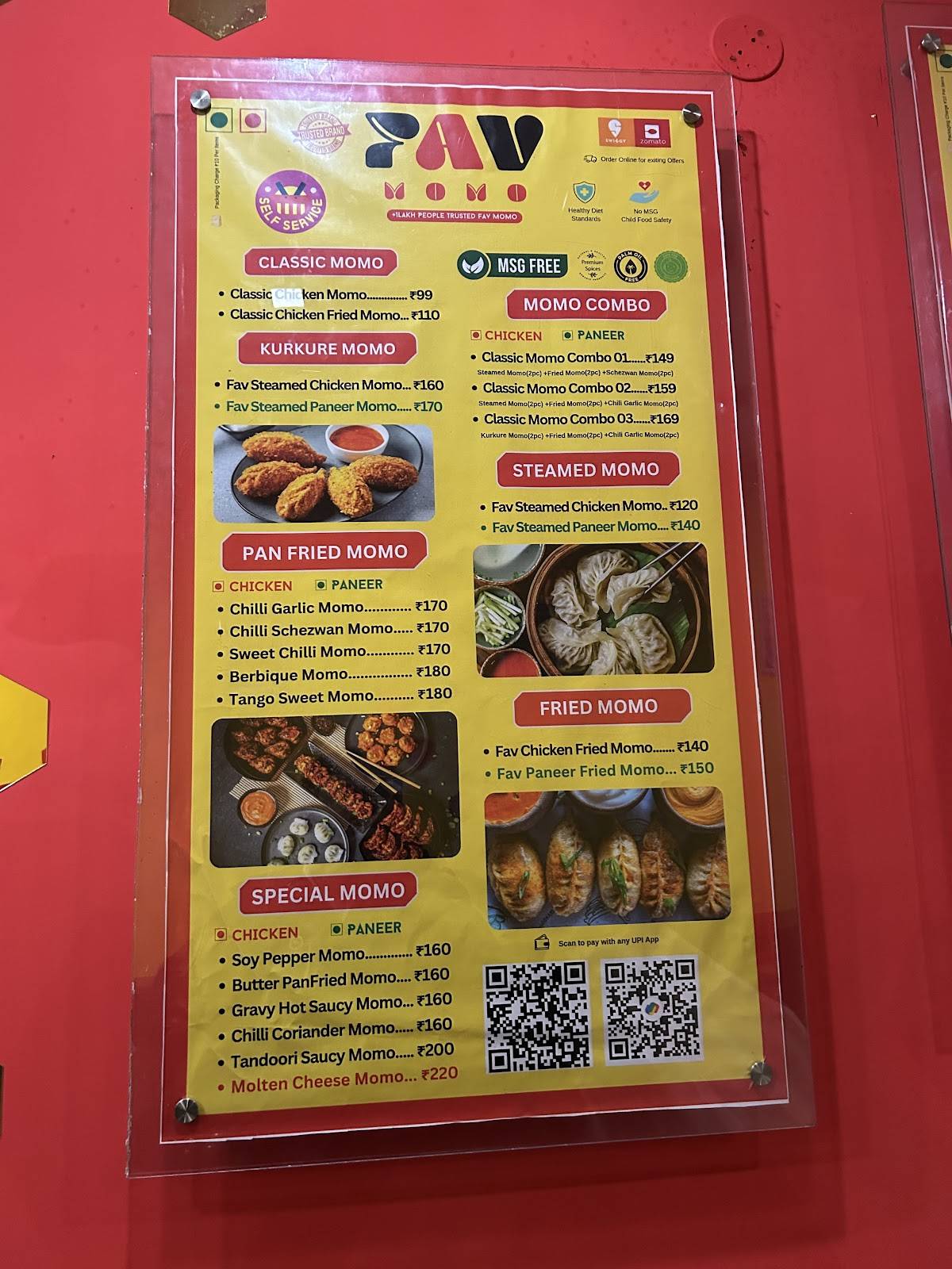 Fav Momo menu