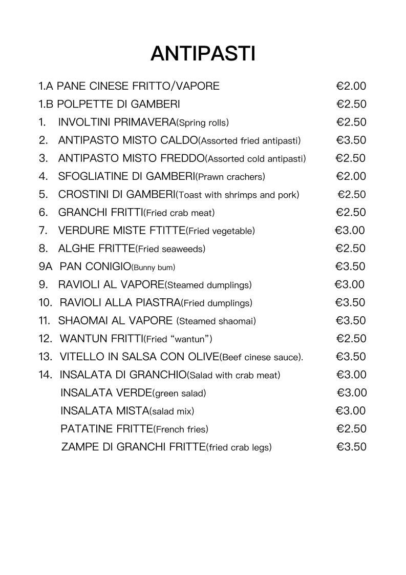 Menu di Felice (Ristorante Cinese) 