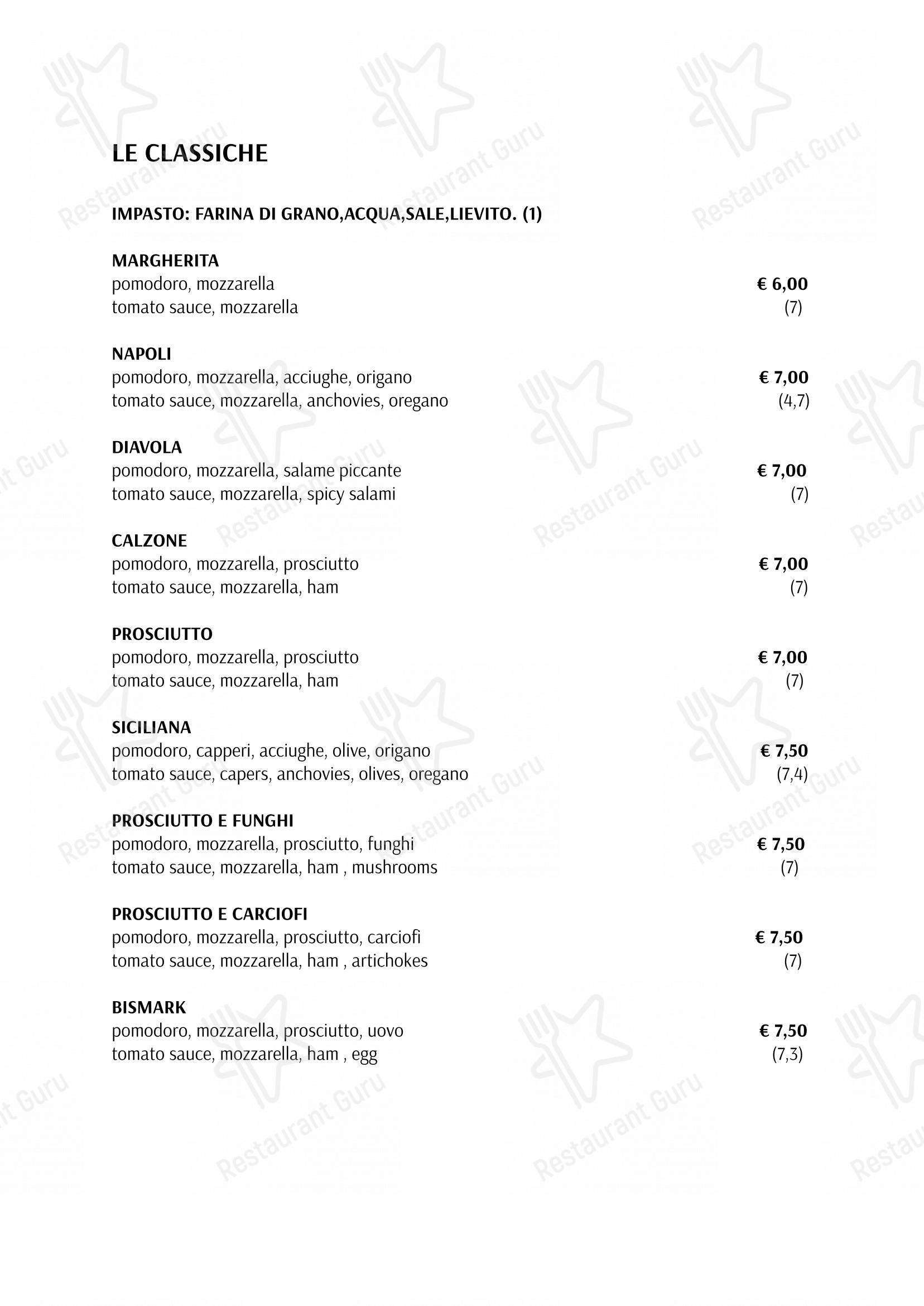 Menu di Fermata 24 “Ristorante & Pizzeria” - Menu bar