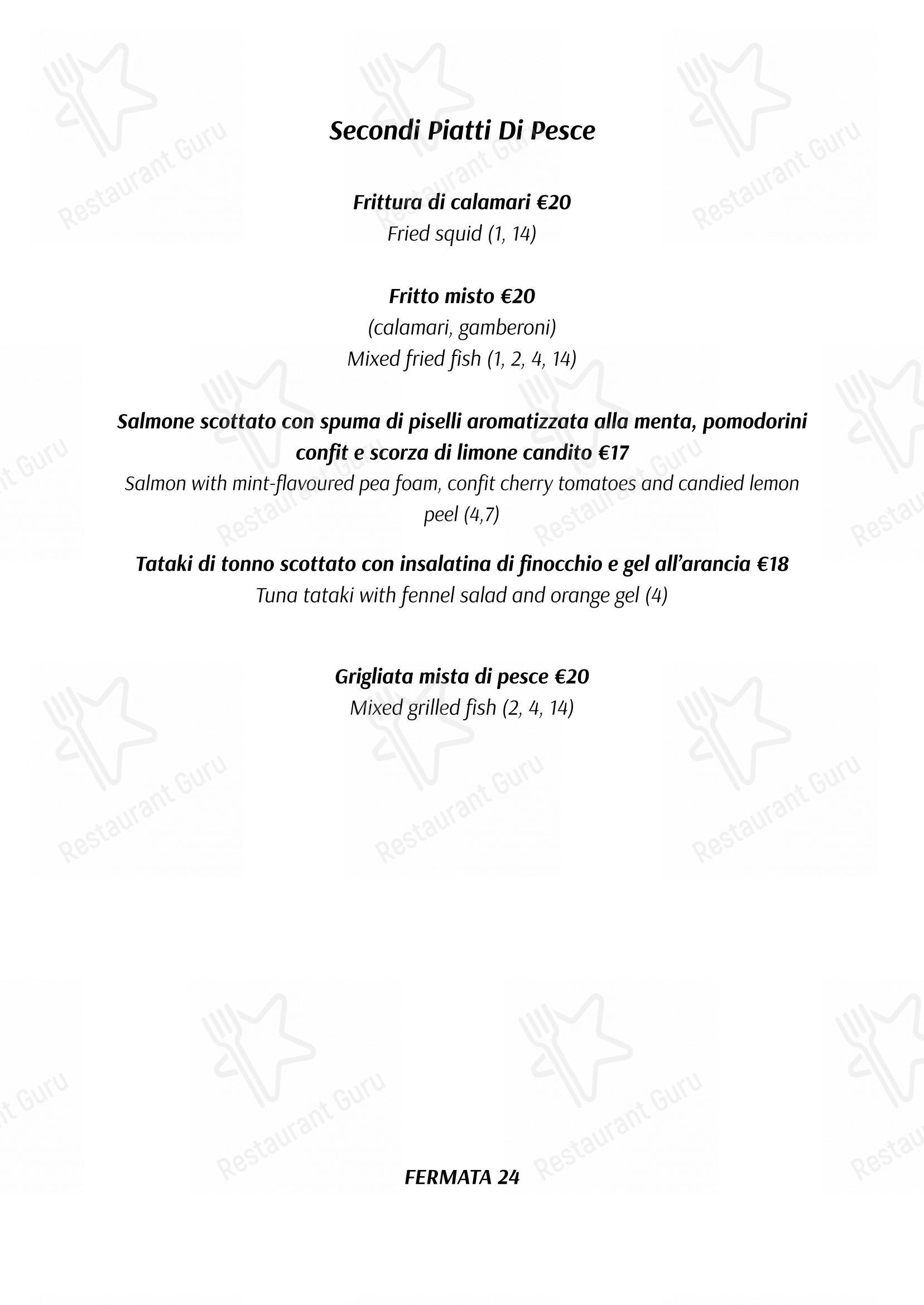 Menu di Fermata 24 “Ristorante & Pizzeria” - Menu