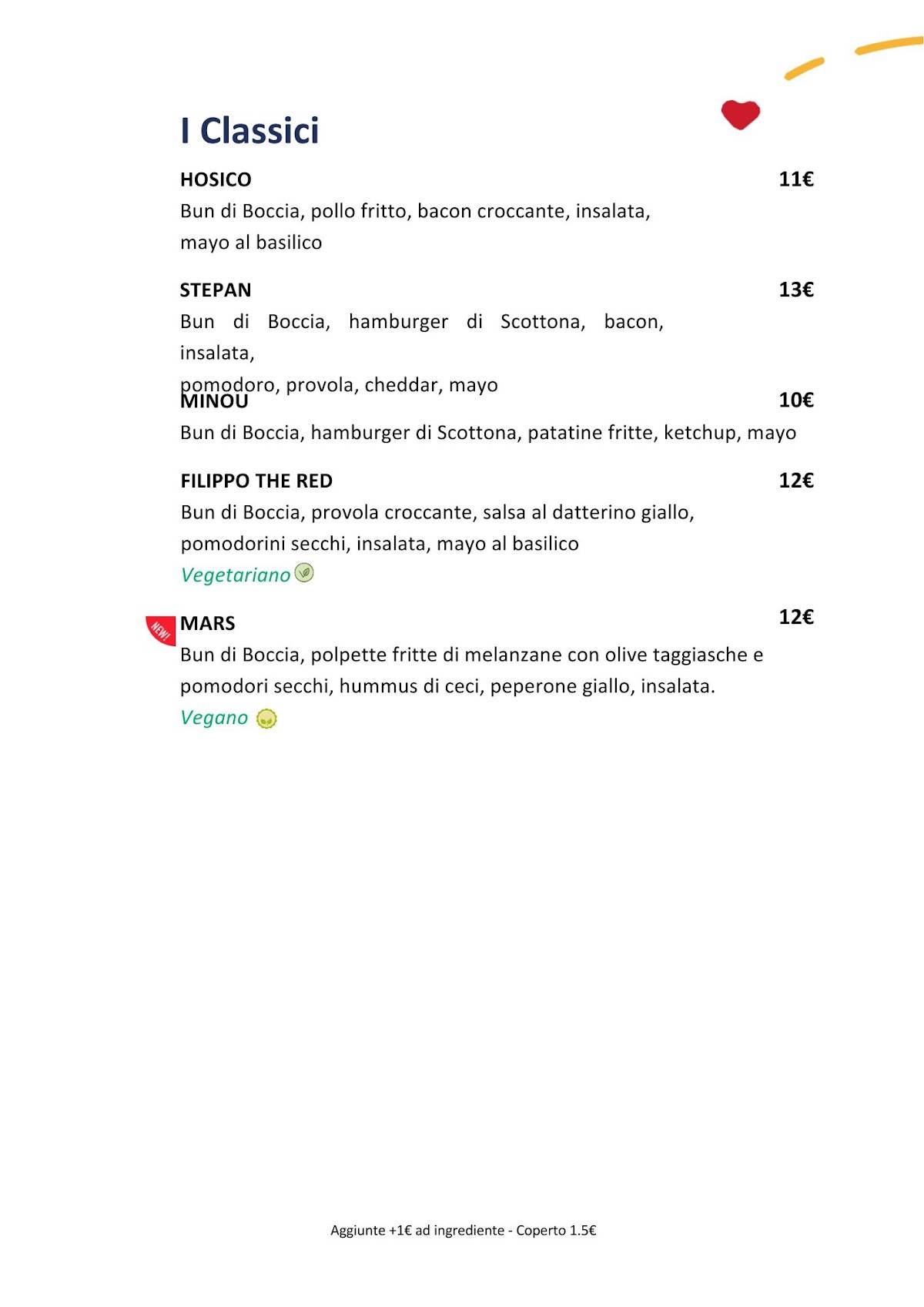 Menu di Figaro burger house 
